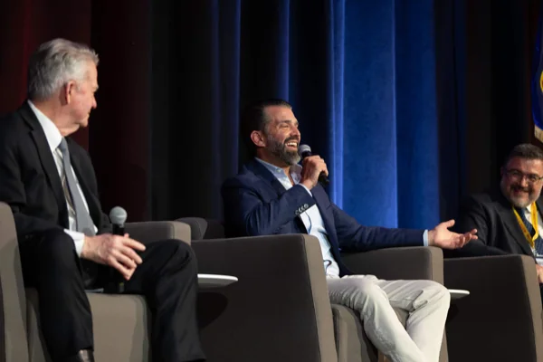 Panel discussion on stage at an event in Boise, Idaho